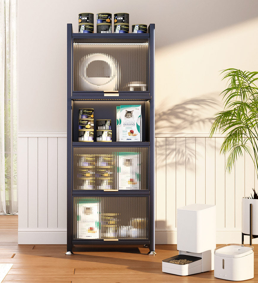 003A 5 Tiers Narrow Multifunction Dustproof Metal Kitchen Storage Cabinet F85 - Image 9