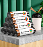 Black Trash Bag with Drawstring Z20