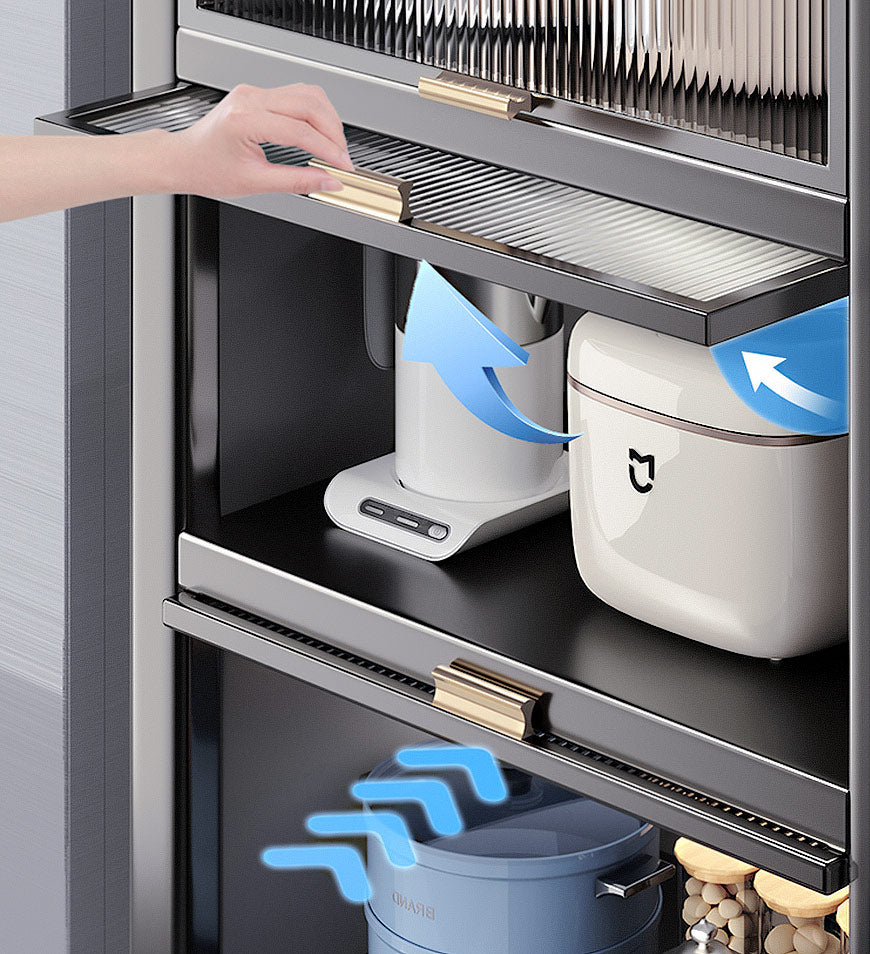 10_1734a61f-9d50-4963-b376-1565efbdd971 5 Tiers Narrow Multifunction Dustproof Metal Kitchen Storage Cabinet F85 - Image 5