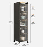 6 Tiers Upgrade Narrow Multifunction Metal Kitchen Storage Cabinet F217 - Image 8