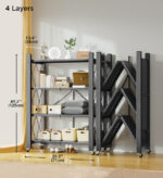 Large Capacity Heavy Duty Unit Storage Shelf Foldable with Caster Wheels - Image 12