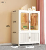 Installation Free Wardrobe Closet Storage Organizer With Wheels F227 - Image 5
