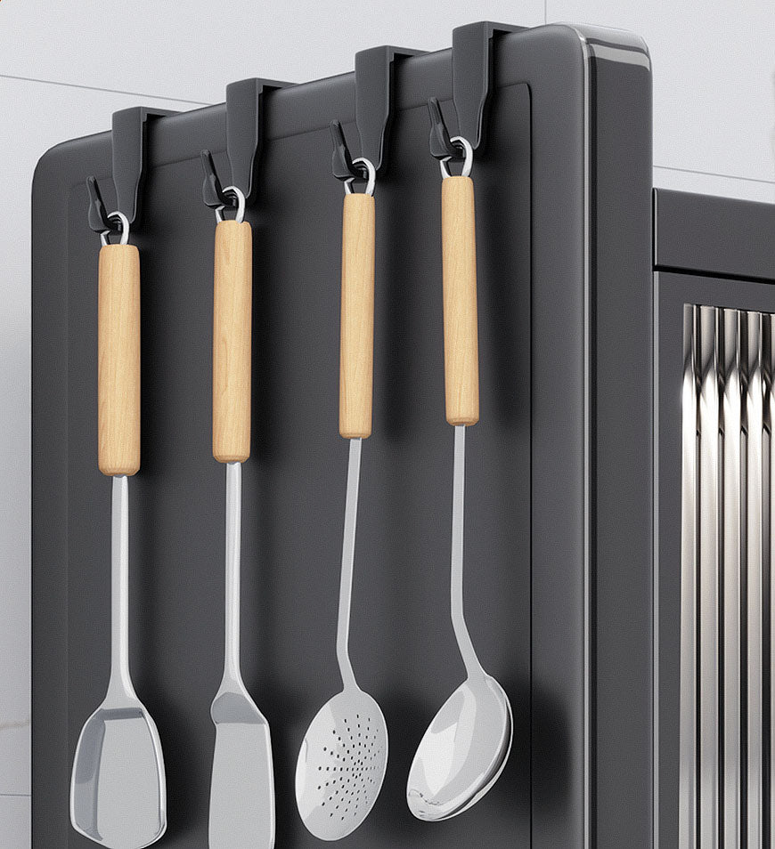 12_b7b556fe-e6d8-44a1-b6af-159250f2c722 5 Tiers Narrow Multifunction Dustproof Metal Kitchen Storage Cabinet F85 - Image 8