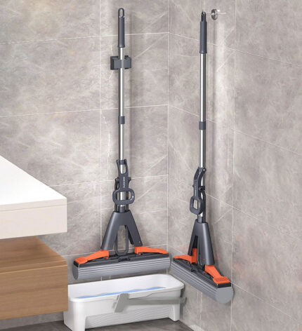 Ultra Absorbent Self Squeeze Hand Free Washable Sponge Mop With Bucket Z43