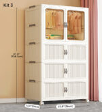 Installation Free Wardrobe Closet Storage Organizer With Wheels F227 - Image 7