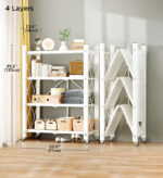 Large Capacity Heavy Duty Unit Storage Shelf Foldable with Caster Wheels - Image 9