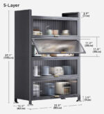 6 Tier Upgrade Large Metal Kitchen Pantry Storage Cabinet F118 - Image 11