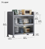 6 Tier Upgrade Large Metal Kitchen Pantry Storage Cabinet F118 - Image 12