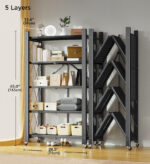 Heavy Duty Foldable Metal Organizer Shelves with Wheels Great for Garage Kitchen - Image 13