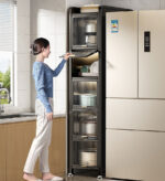 6 Tiers Upgrade Narrow Multifunction Metal Kitchen Storage Cabinet F217 - Image 3