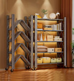 Foldable Storage Shelving Units Metal on Wheels Casters
