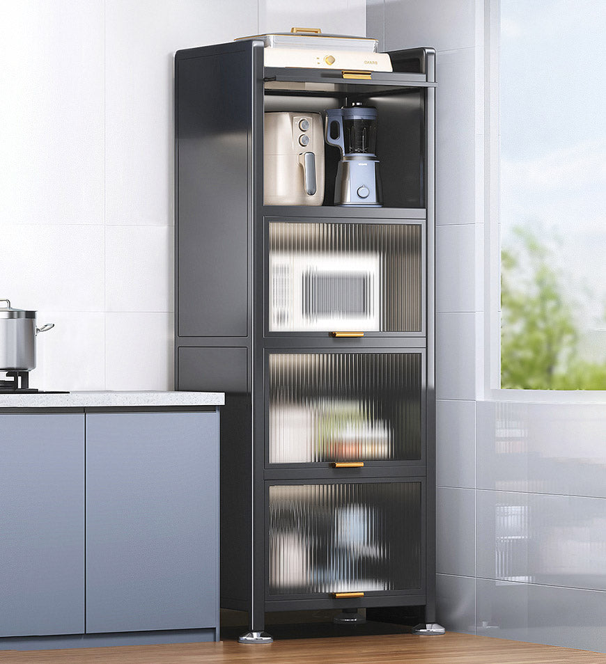 1_bae6c118-f80e-4d57-885b-4ef5289e8691 5 Tiers Narrow Multifunction Dustproof Metal Kitchen Storage Cabinet F85 - Image 2