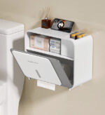 Toilet Paper Storage Box with Drawer and Phone Holder Z142