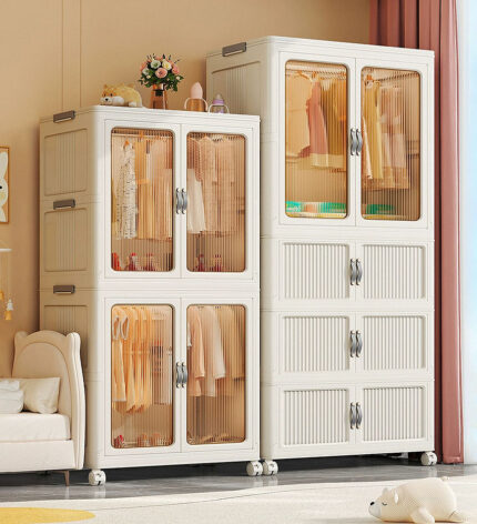 Installation Free Wardrobe Closet Storage Organizer With Wheels F227