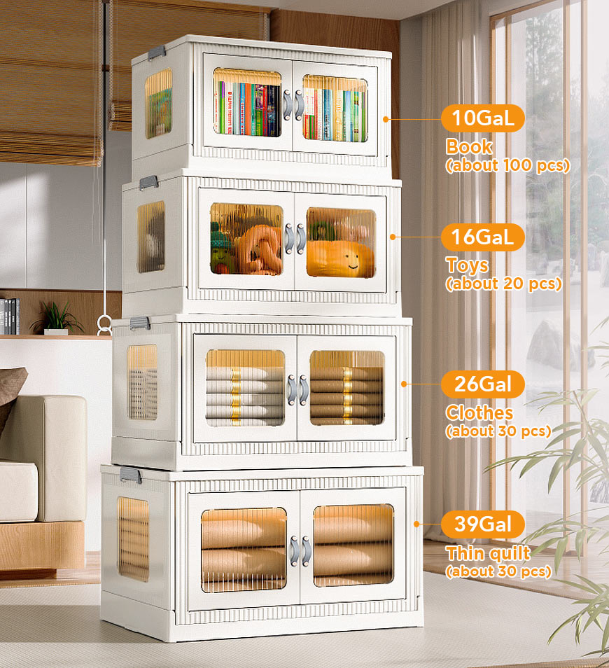 24-en Foldable Storage Box with Wheels and Lid F100 - Image 7