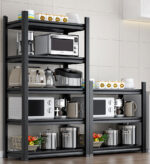 5-Layer Heavy-duty Metal Shelves Black F34 - Image 3