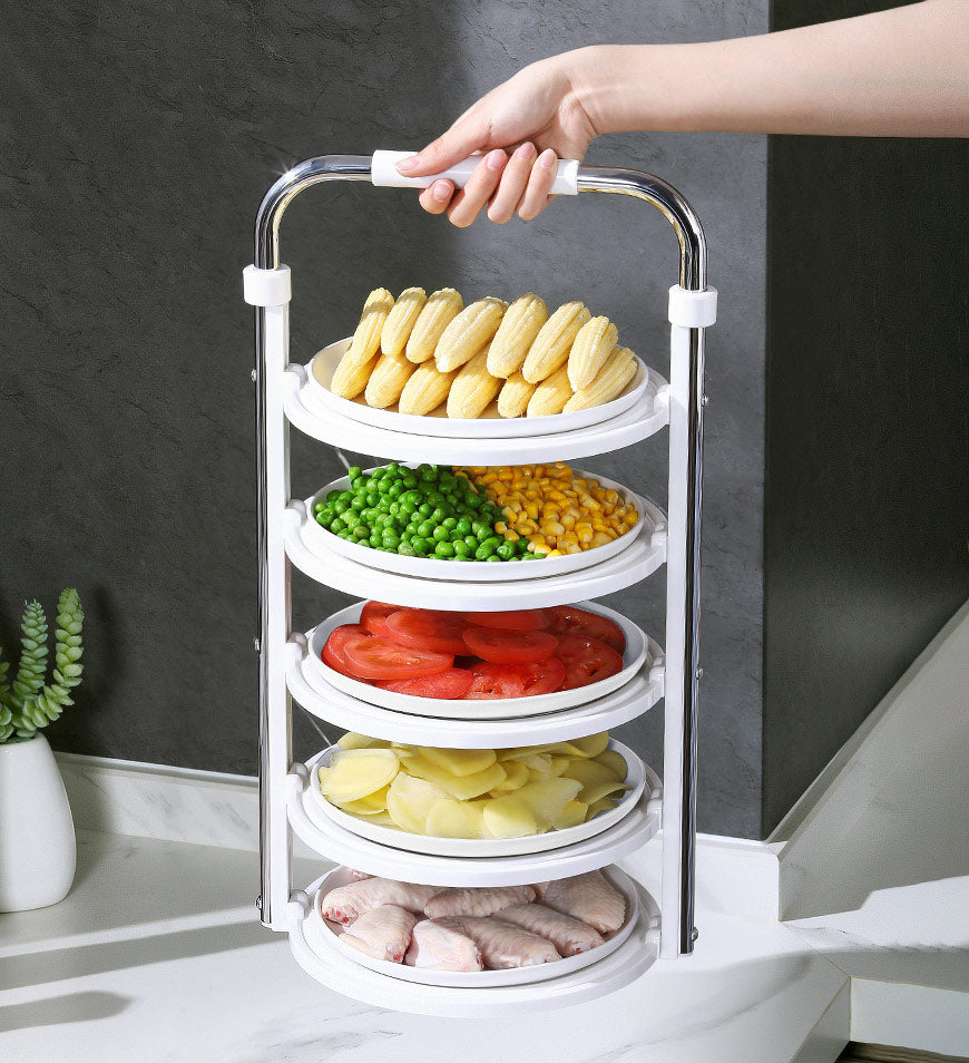 3_015b65b0-6242-48d4-b3dc-b6a83e34fc42 5 Tier Vegetable Storage Tray Plate Rack for Kitchen Counter F76 - Image 2