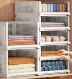 Stackable Storage Basket Foldable Closet Organizers - Image 2