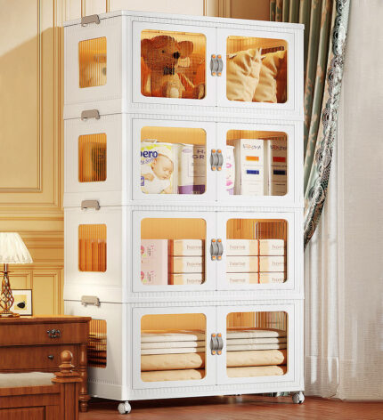 Foldable Storage Box with Wheels and Lid F100