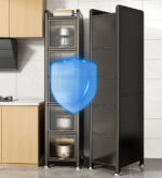 6 Tiers Upgrade Narrow Multifunction Metal Kitchen Storage Cabinet F217 - Image 4