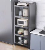 5 Tiers Narrow Multifunction Dustproof Metal Kitchen Storage Cabinet F85 - Image 4