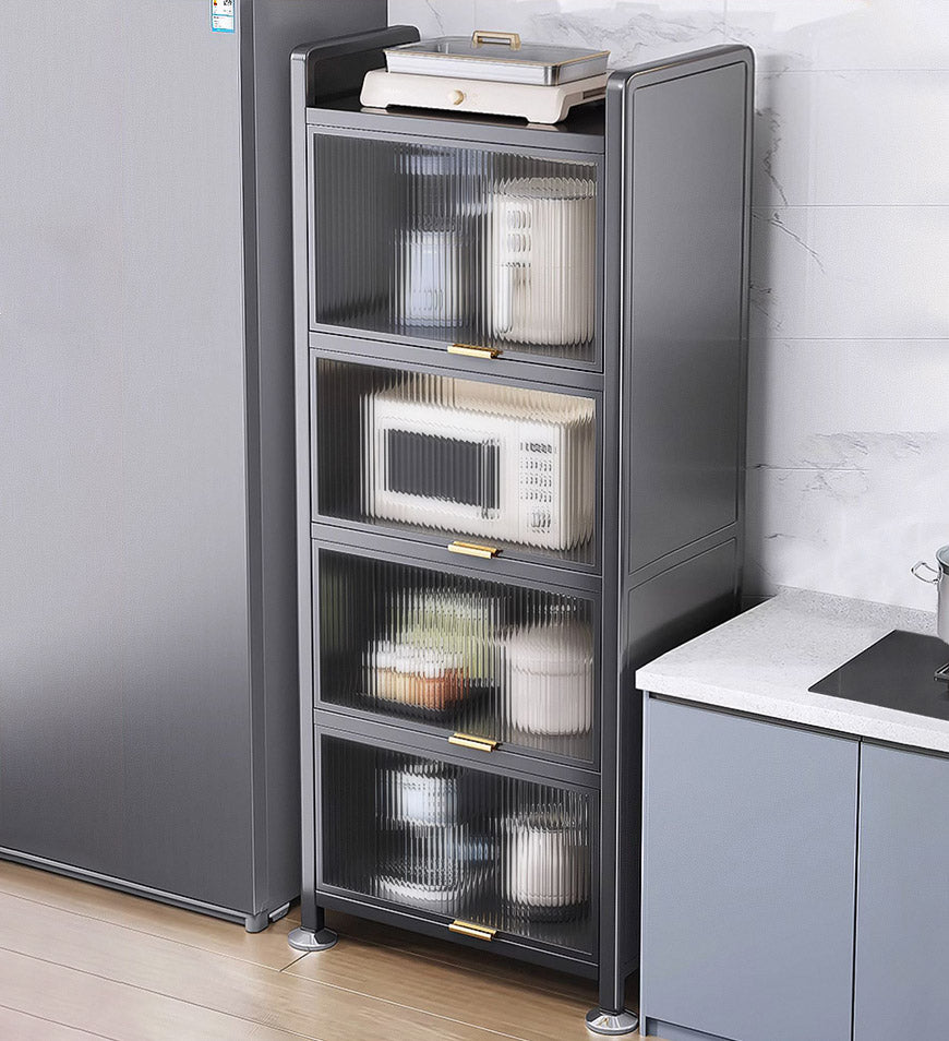 4_20985001-3dc4-4878-a611-567f93d218ab 5 Tiers Narrow Multifunction Dustproof Metal Kitchen Storage Cabinet F85 - Image 4
