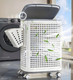 Rolling Laundry Basket with Wheels F251 - Image 3