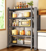 Large Capacity Heavy Duty Unit Storage Shelf Foldable with Caster Wheels - Image 6