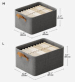 Cotton Linen Foldable Open Storage Basket with Handles F44 - Image 7