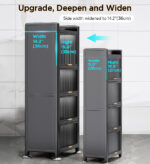 5 Tiers Narrow Multifunction Dustproof Metal Kitchen Storage Cabinet F85 - Image 7