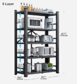 5-Tier Kitchen Unit Heavy Duty Metal Storage Shelves F88 - Image 7