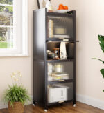 5 Tiers Narrow Multifunction Dustproof Metal Kitchen Storage Cabinet F85